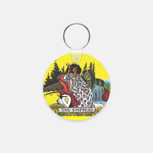 African American Tarot Empress Key Chain (Round)