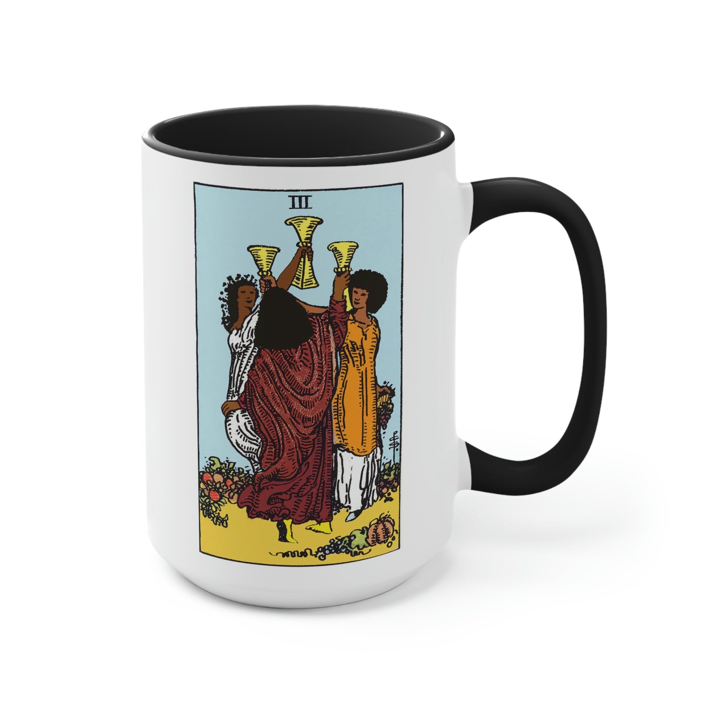 3 of Cups Accent Mug - African American Tarot Mug