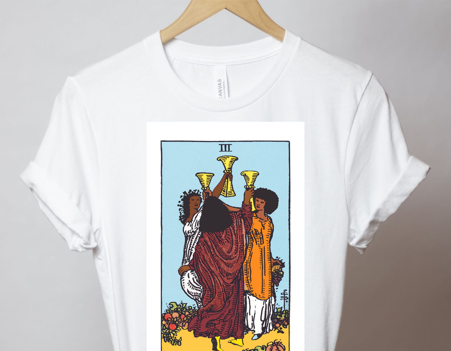 3 of Cups Tarot Card Shirt, African American Tarot,  African Tarot Shirts, Black Tarot Deck