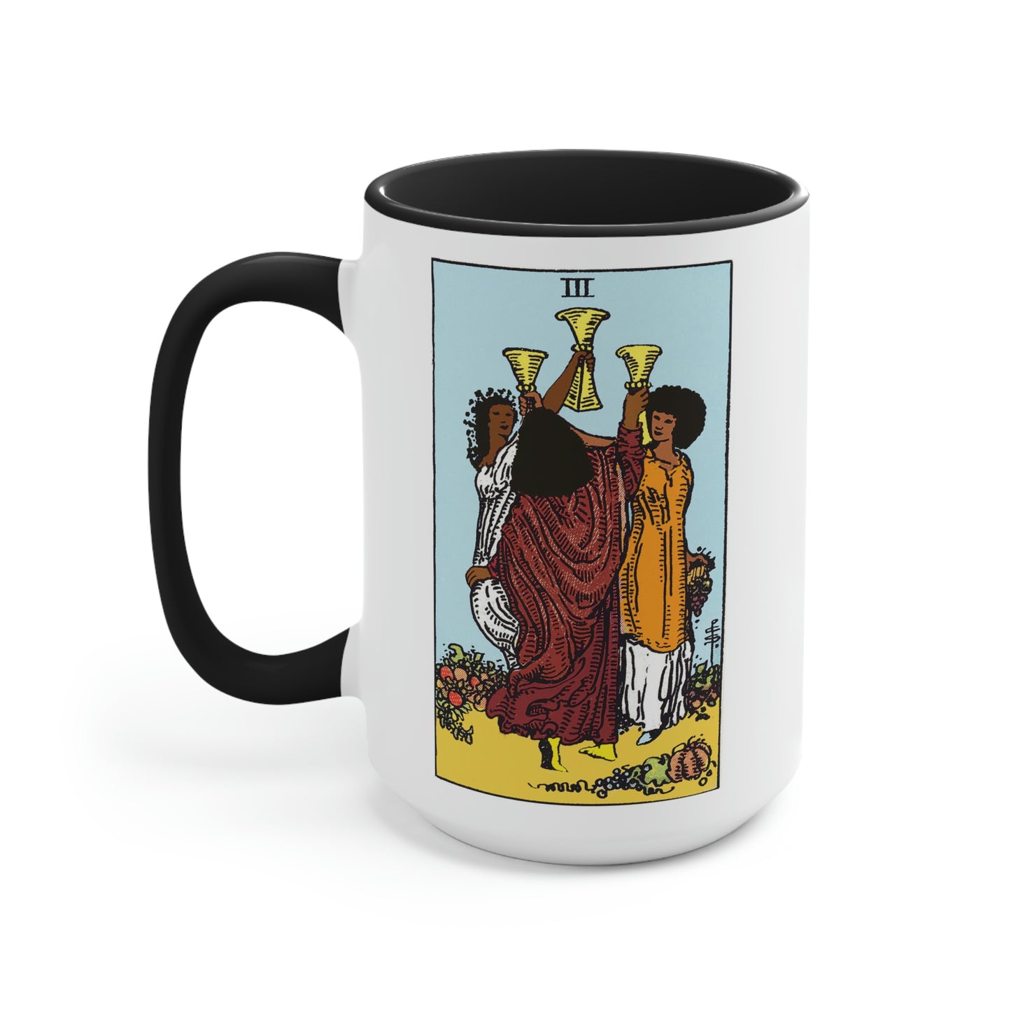 3 of Cups Accent Mug - African American Tarot Mug