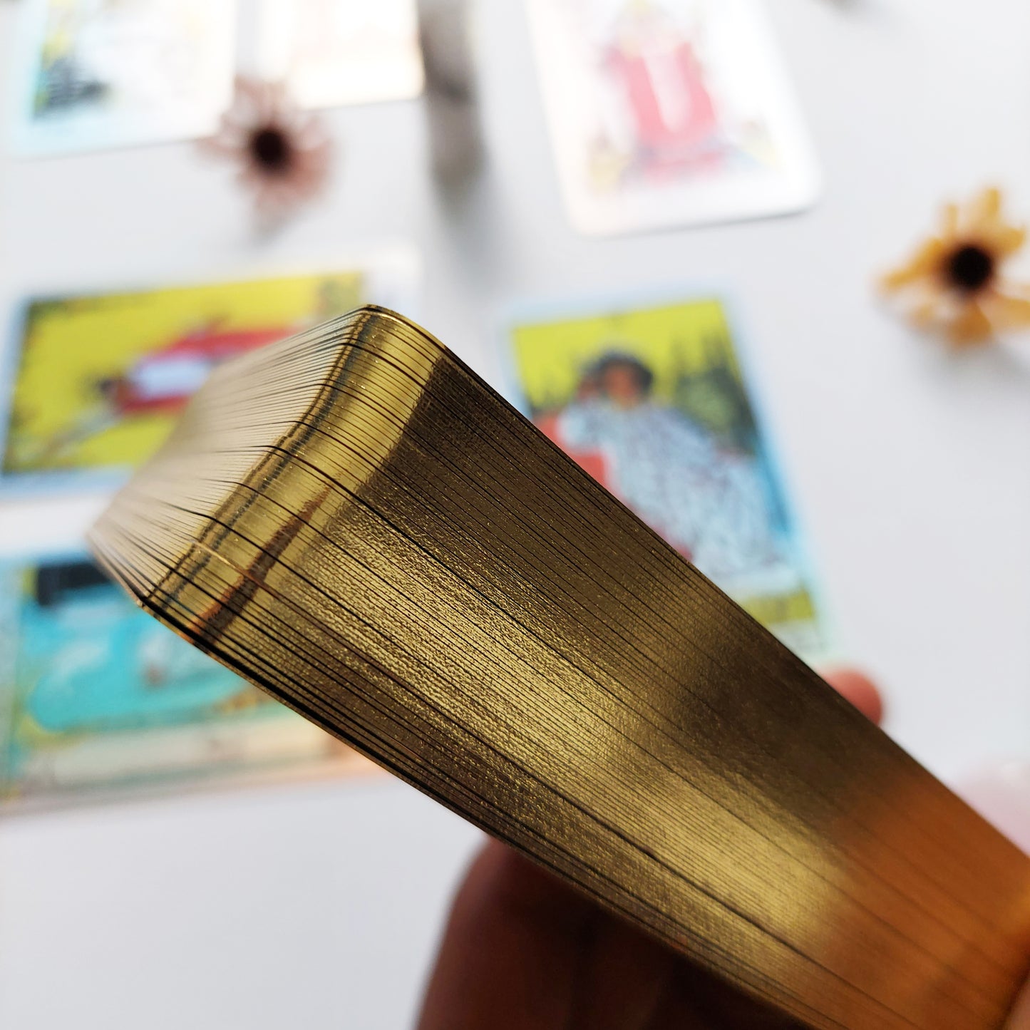 Holographic Mahogany Tarot Deck Limited Edition (GOLD GILDING with THIN CARD STOCK) Size 2.75”x4.75”