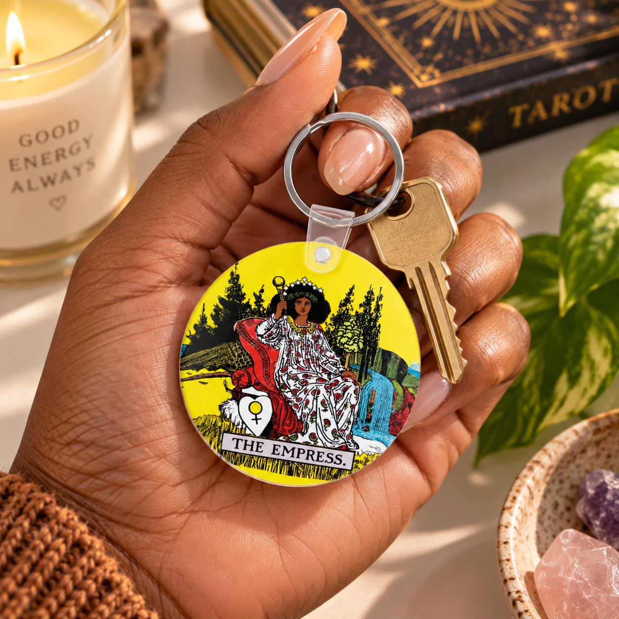 Tarot Empress Key Chain (Round)