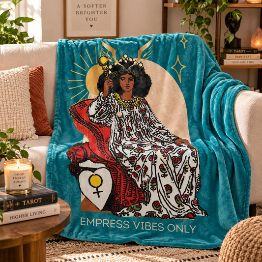The Empress Velveteen Minky Blanket | African American Tarot
