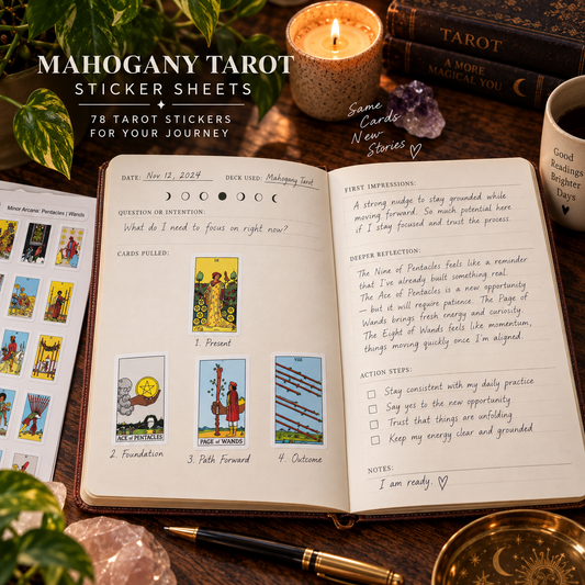 Mahogany Tarot Cups & Swords Sticker Sheet | African American Tarot