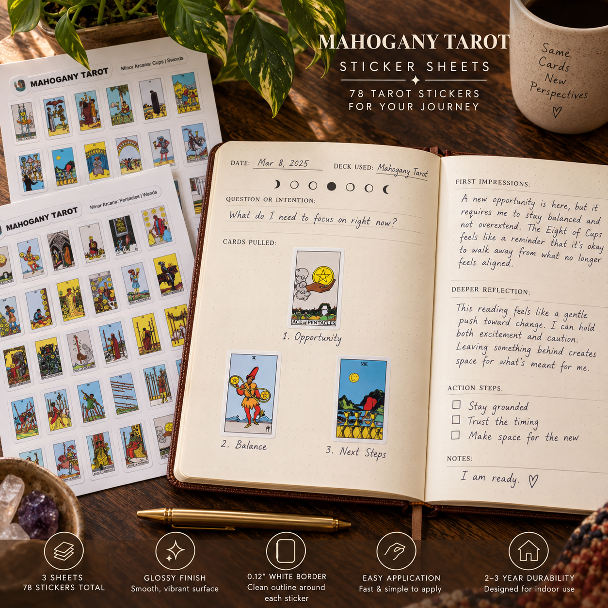 Mahogany Major Arcana Tarot Sticker Sheet | African American Tarot