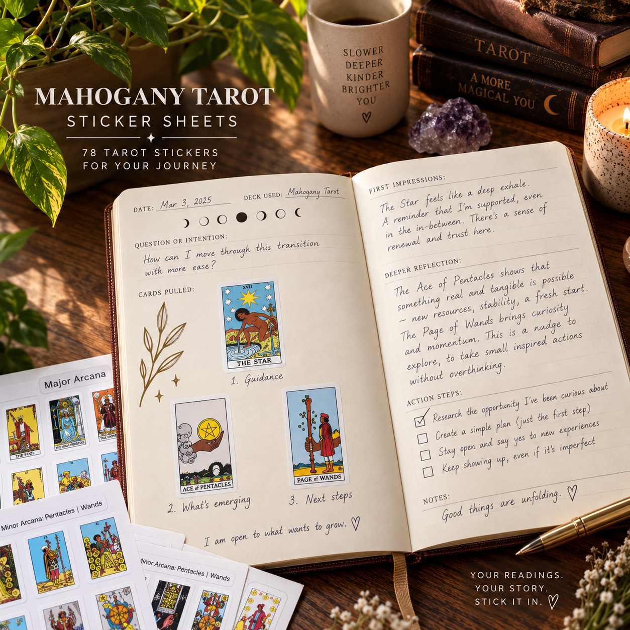 Mahogany Major Arcana Tarot Sticker Sheet | African American Tarot
