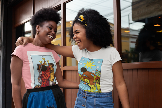 3 of Cups Tarot Card Shirt, African American Tarot,  African Tarot Shirts, Black Tarot Deck