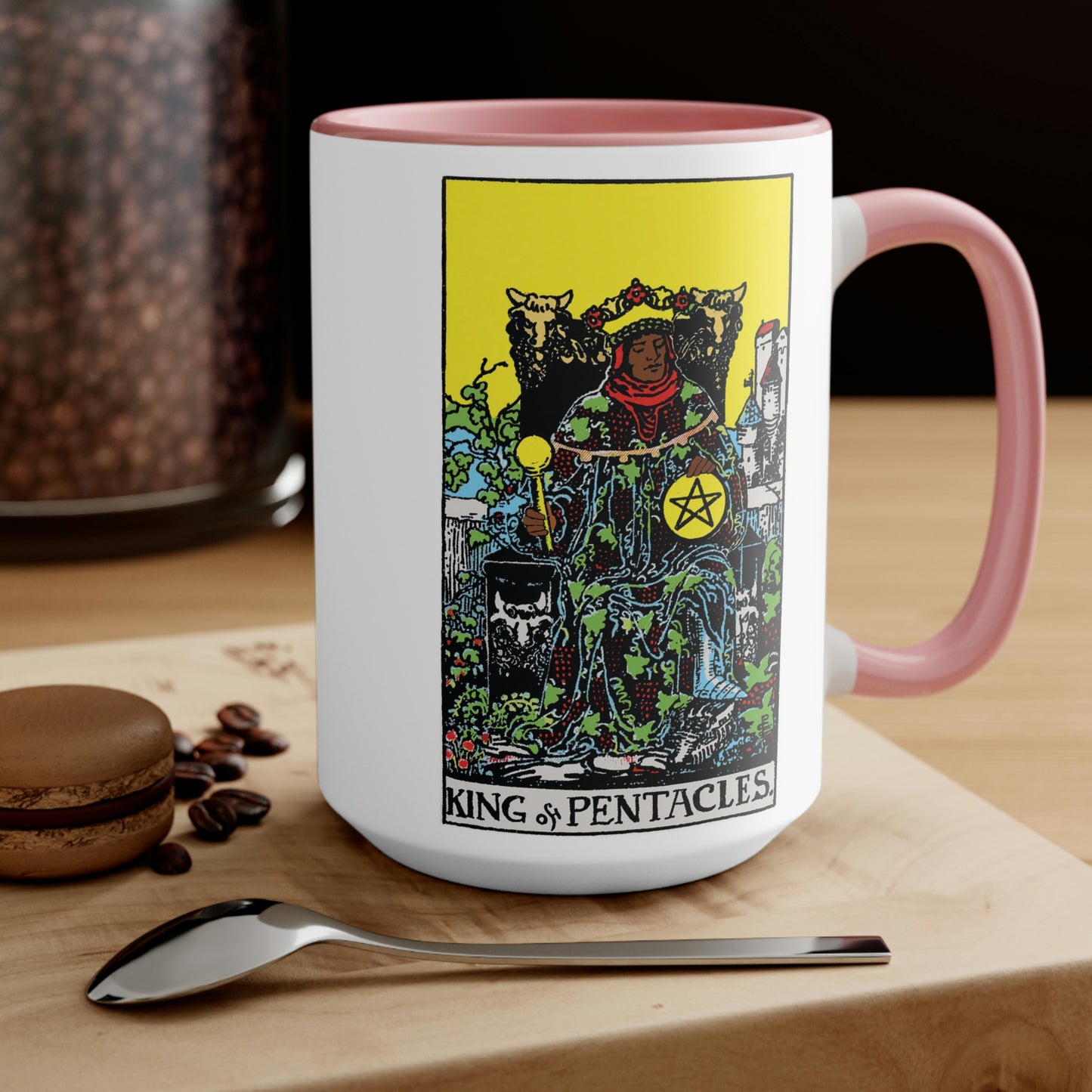 King of Pentacles Accent Mug | African American Tarot Mug