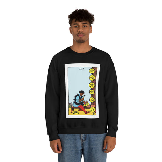 8 of Pentacles Unisex Heavy Blend Crewneck Sweatshirt